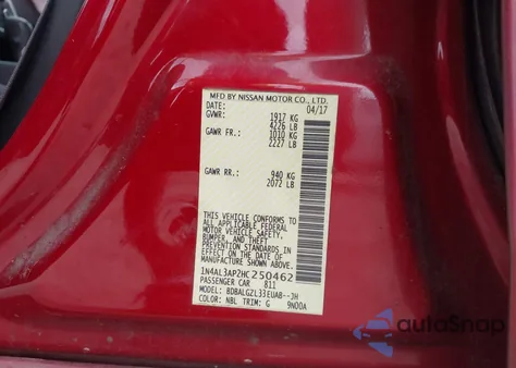 2017 Nissan Altima 2.5 S z USA, uszkodzony, nr VIN 1N4AL3AP2HC250462